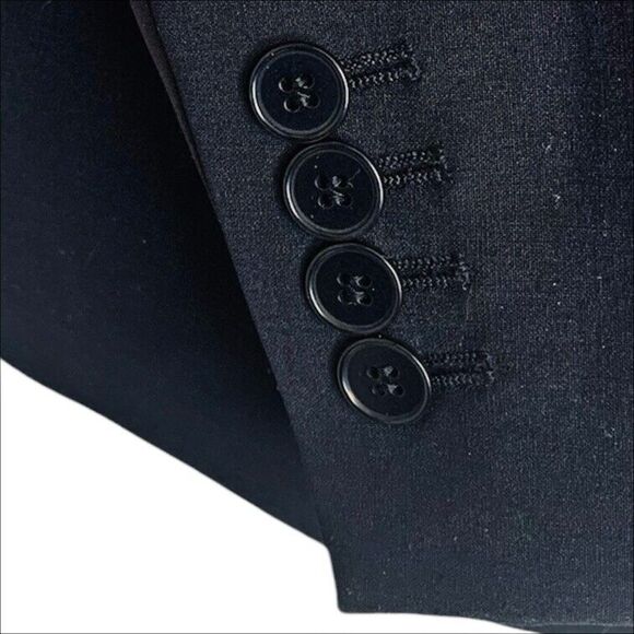 Talbots Black Wool Blend Stretch Blazer Size 8 3-Button Preppy Notch Lapel - Picture 3 of 8